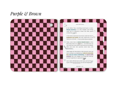Vérification des détails du livre Autocollant Kobo à motif à carreaux | Housse en vinyle Kobo | Cadeau pour les lecteurs | Accessoire pour liseuse