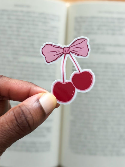 Cherry Bow Vinyl Sticker