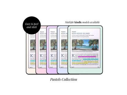 Décalcomanie Pastel pour Kindle | Housse en vinyle pour Kindle | Cadeau littéraire | Accessoire pour liseuse