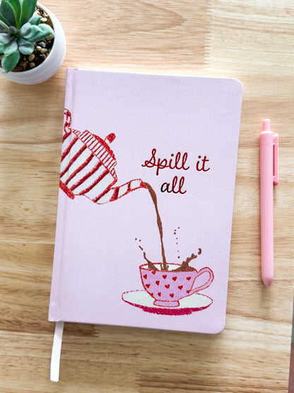 PRÉCOMMANDE Carnet rose A5 | Bullet agenda | Couverture illustrée à la main | Pages pointillées