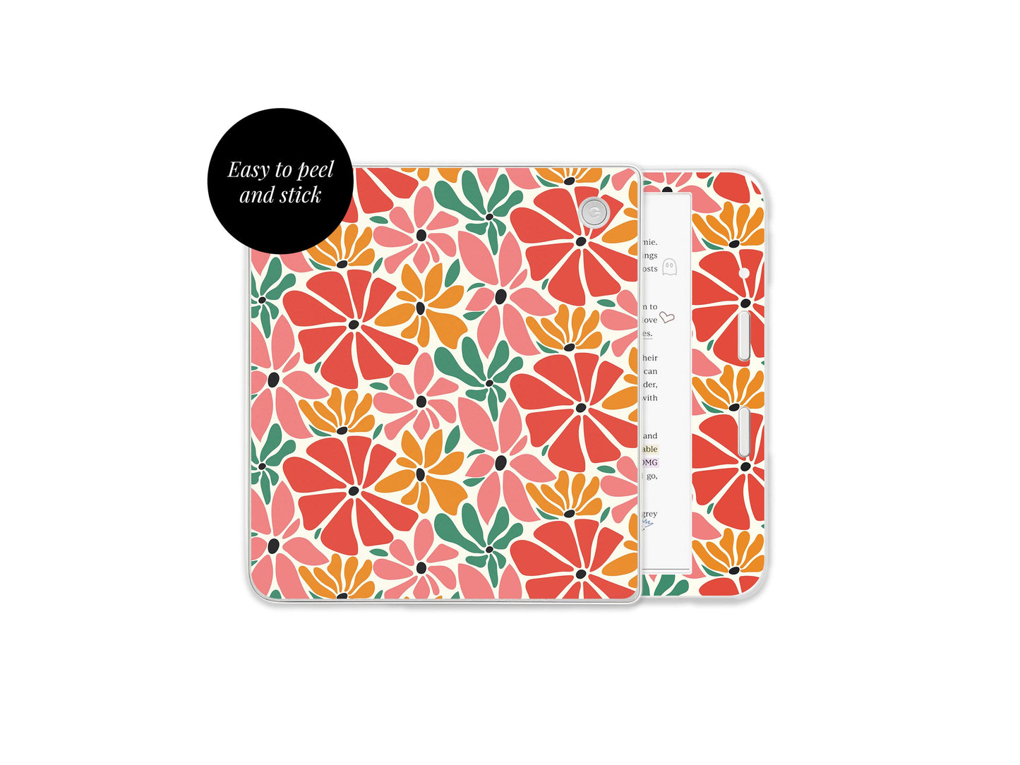 Autocollant tropical floral pour Kobo | Housse en vinyle pour Kobo | Cadeau pour les lecteurs | Accessoire pour liseuse
