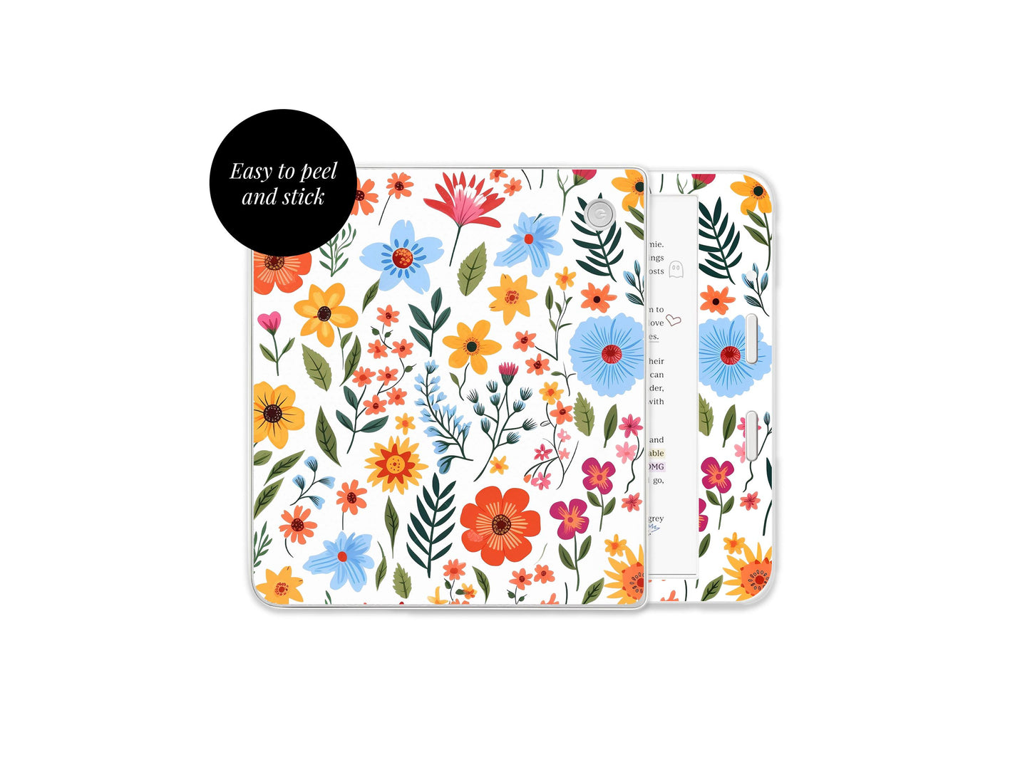 Autocollant Kobo Fleur de Printemps | Housse vinyle Kobo | Cadeau littéraire | Accessoire de liseuse
