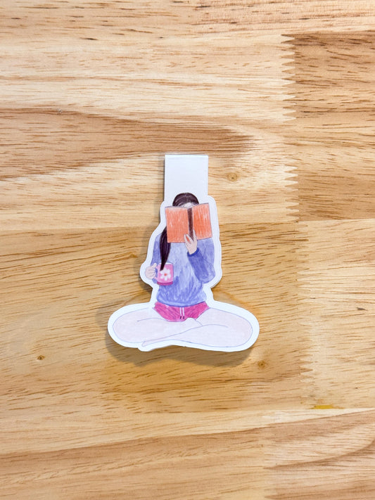 Girl Reading #2 Magnetic Bookmark