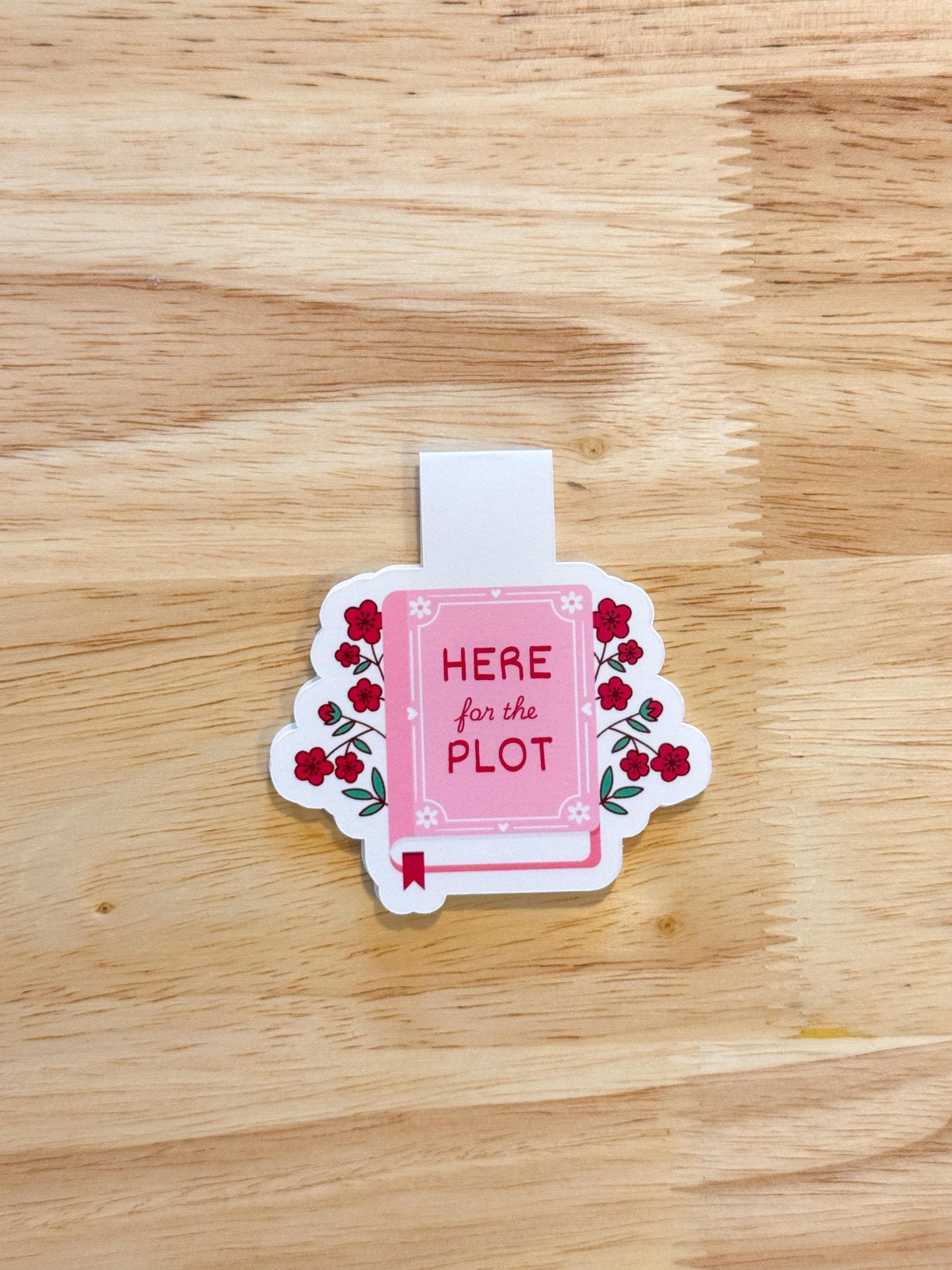 Marque-page magnétique "Here For The Plot" | Produits dérivés littéraires | Cadeaux pour les amoureux des livres | Accessoires de lecture